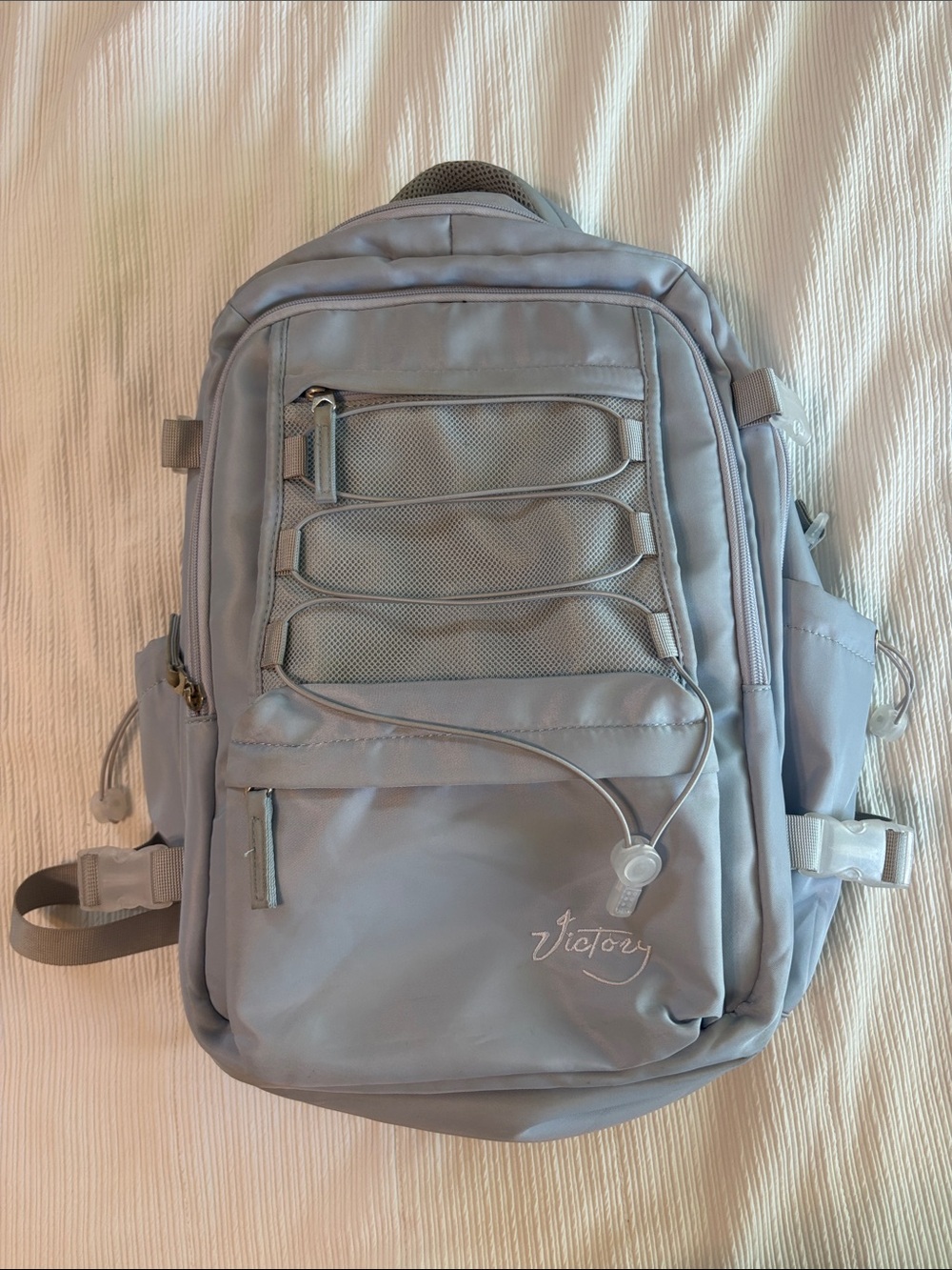 Light Gray Everyday Backpack with Front Organizer